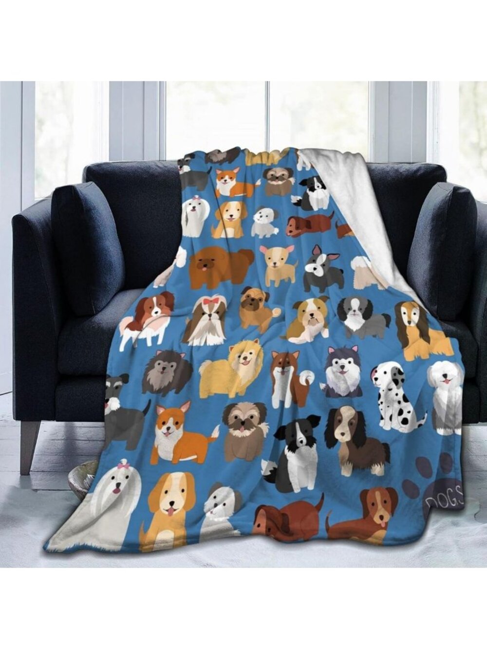 Cozy Animal Pattern Throw Blanket - Ultra Soft Fleece for Dogs & Pets, 50"x40
